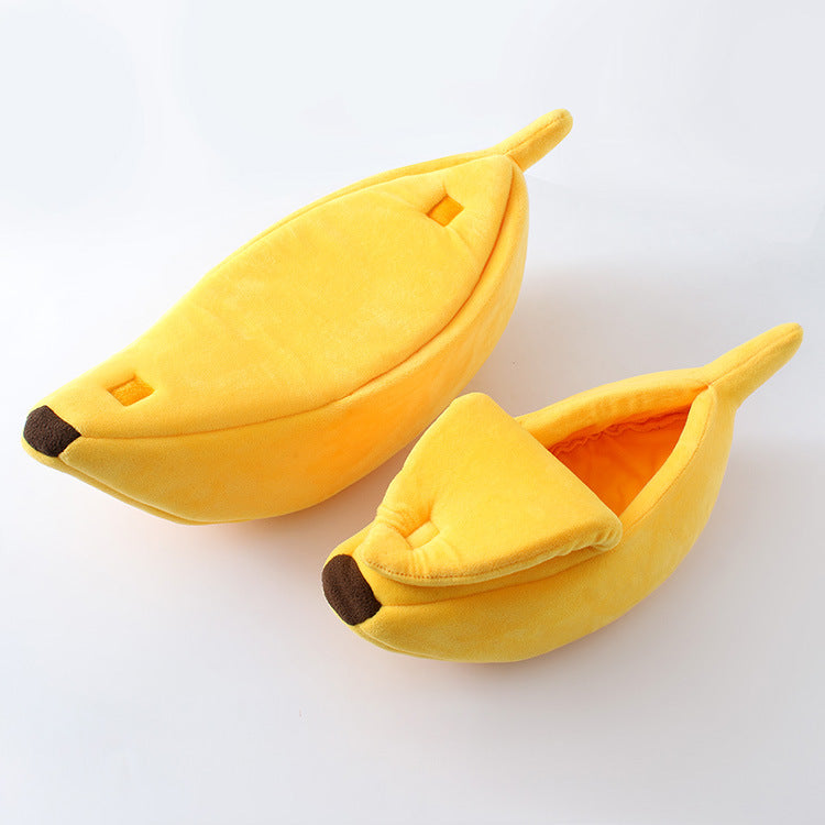 Pet Funny Banana Cat Bed House Cute Cozy Nest