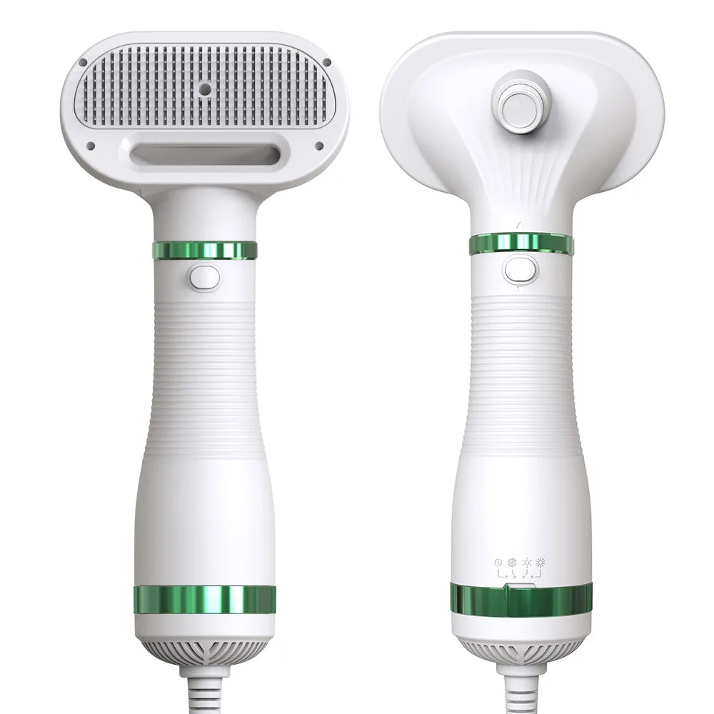 2-In-1 Pet Hair Dryer Brush Grooming Blower Smart Adjustable Temperatures Settings