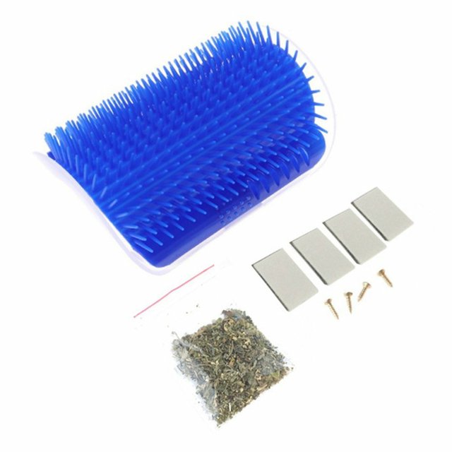 Pet Cat Corner Massage Self Groomer Comb Brush With Catnip