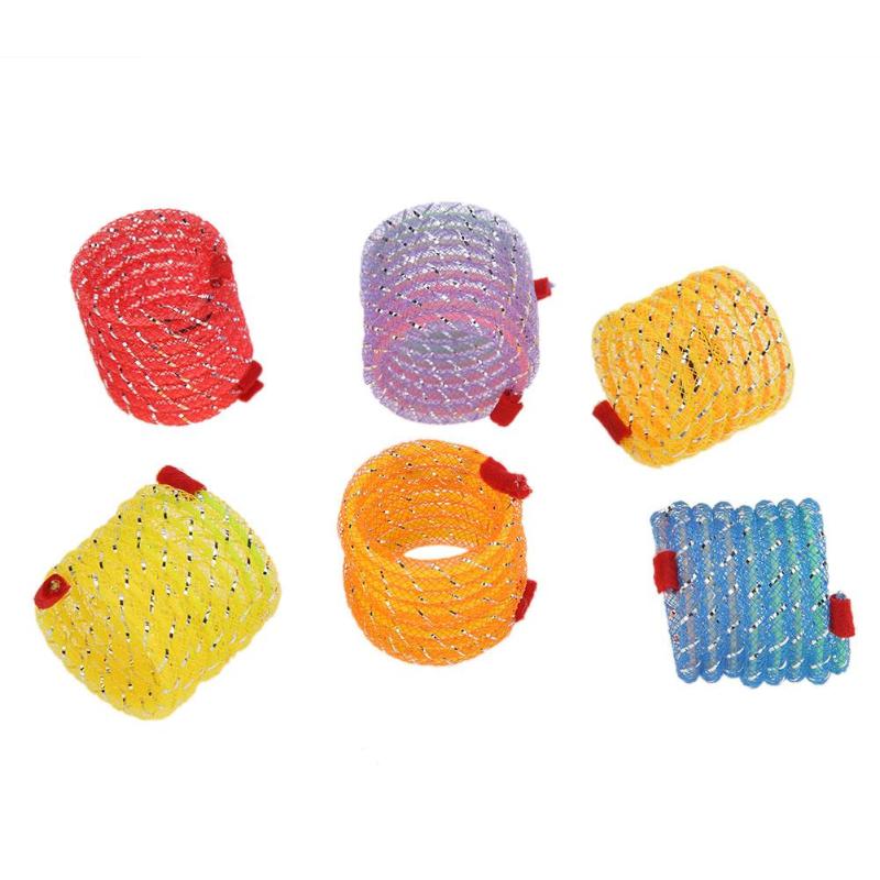 Random Color Cat Spring Toys Creative Plastic Flexible Cat Coil Toy