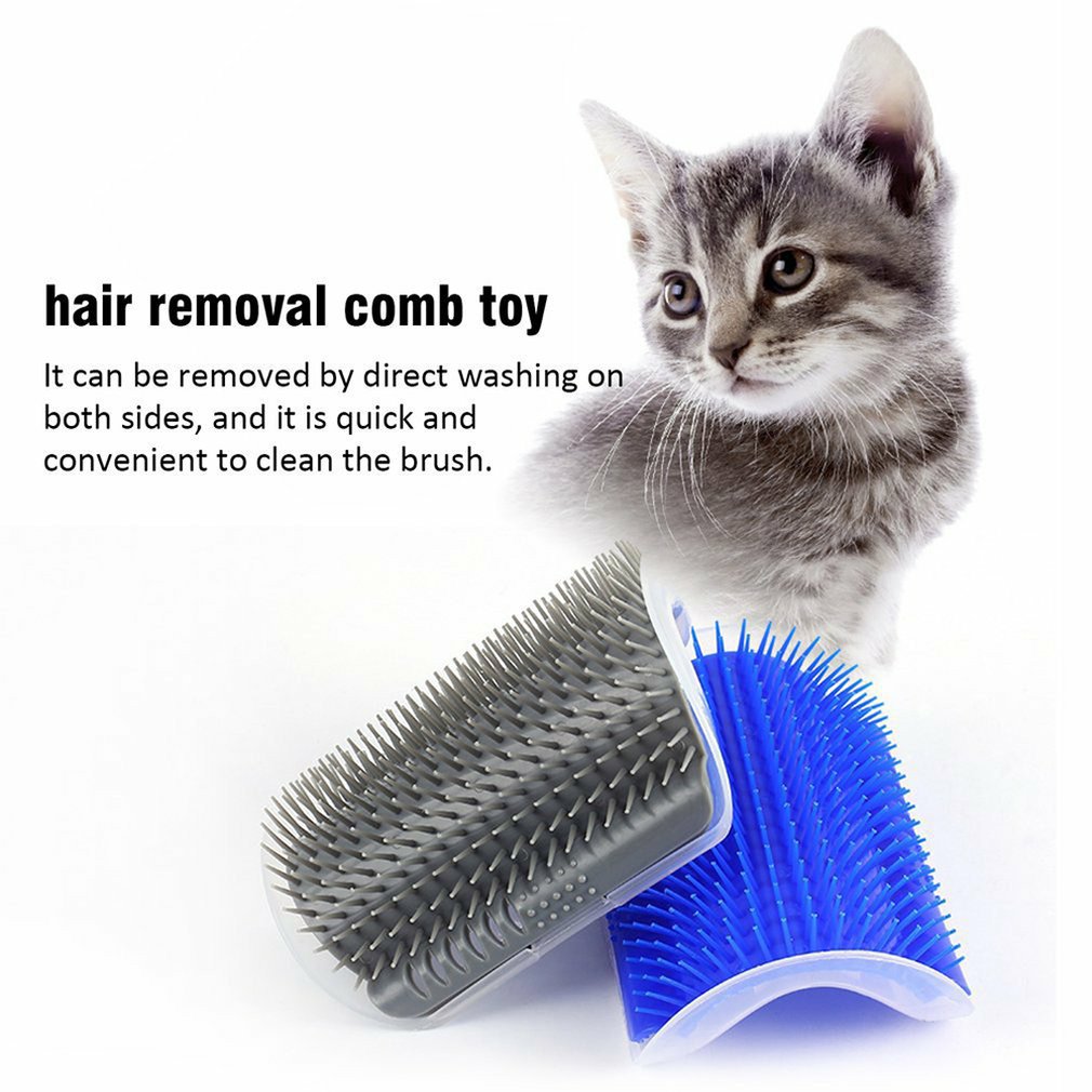 Pet Cat Corner Massage Self Groomer Comb Brush With Catnip
