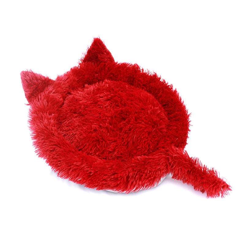 Creative Cat Sleeping Pad Plush Cat Ears Pet Litter Kennel Dog Bed