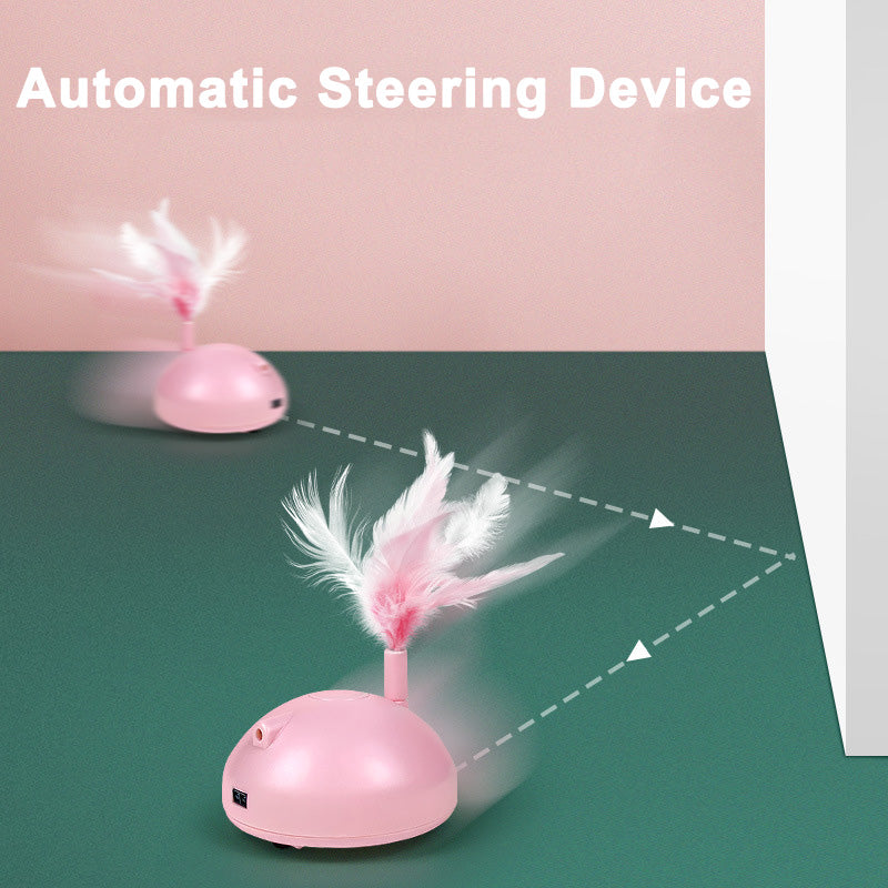 Electronic Cat Feather Toy Smart Interactive Led Automatic Rotating 360° Ball Toys