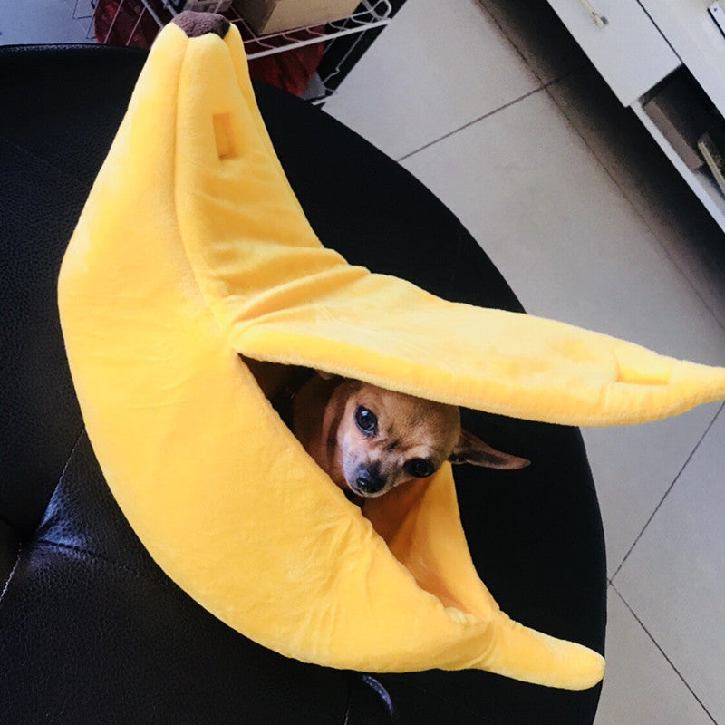 Pet Funny Banana Cat Bed House Cute Cozy Nest