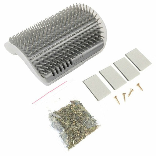 Pet Cat Corner Massage Self Groomer Comb Brush With Catnip