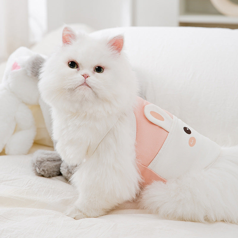 Summer Pet Vest Cat Clothes Thin Pet Rabbit Pattern Cute Clothes