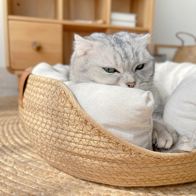Pet Handmade Bamboo Weaving Nest Bed