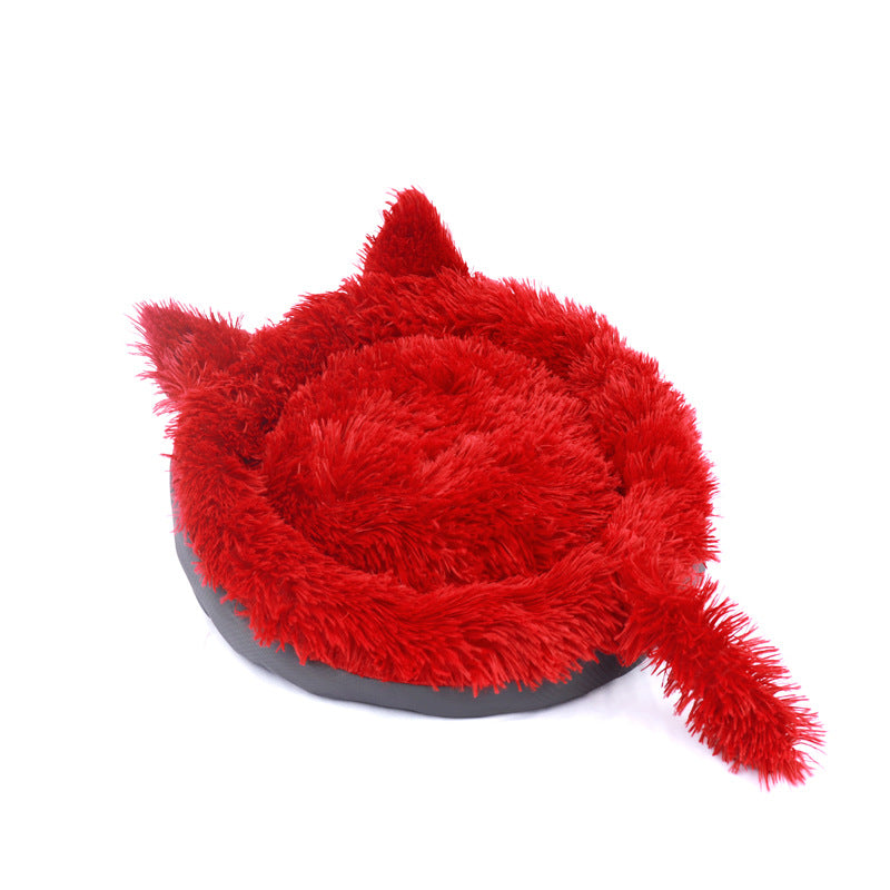 Creative Cat Sleeping Pad Plush Cat Ears Pet Litter Kennel Dog Bed