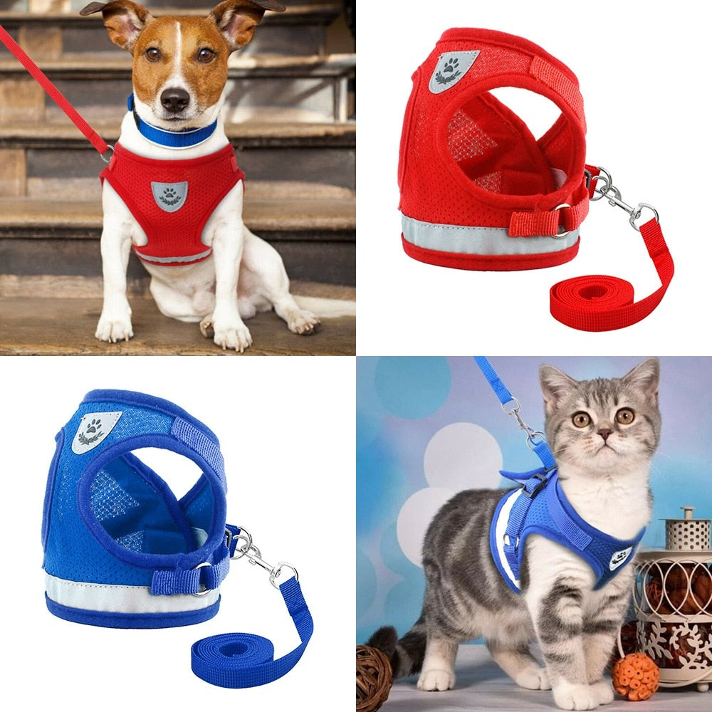 Dog Harness Cat Harness Dogs Leashs Training Soft Mesh Chest Strap