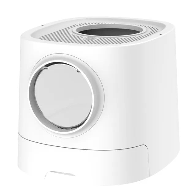 Cat Litter Box Fully Enclosed Drawer Top Entry Cat Toilet