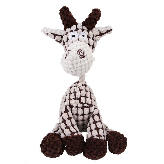 Pet Chewing Funny Animals Shaped Dog Bite Plush Corduroy Teething Toy