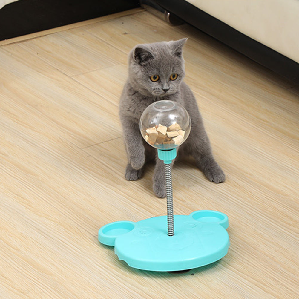 Cat Leaking Food Ball Self-Playing Tumbler Toys Funny Swing Feeder Stick