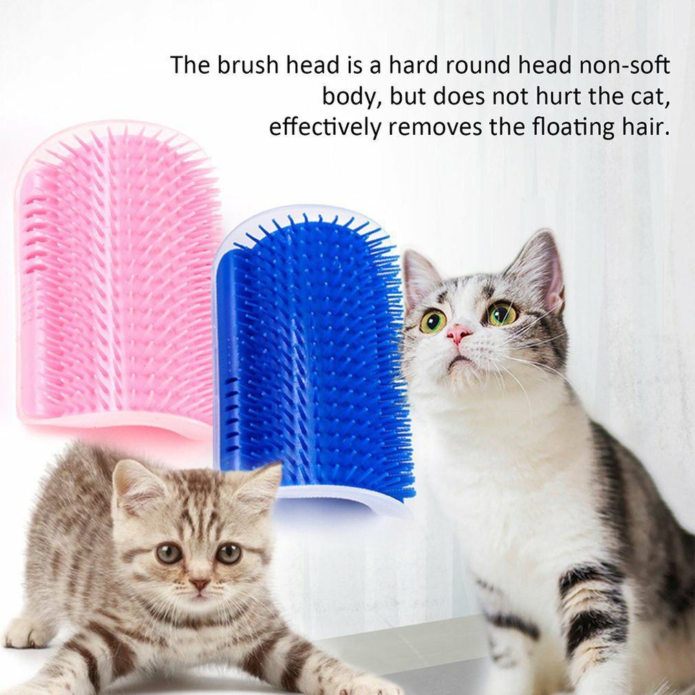 Pet Cat Corner Massage Self Groomer Comb Brush With Catnip