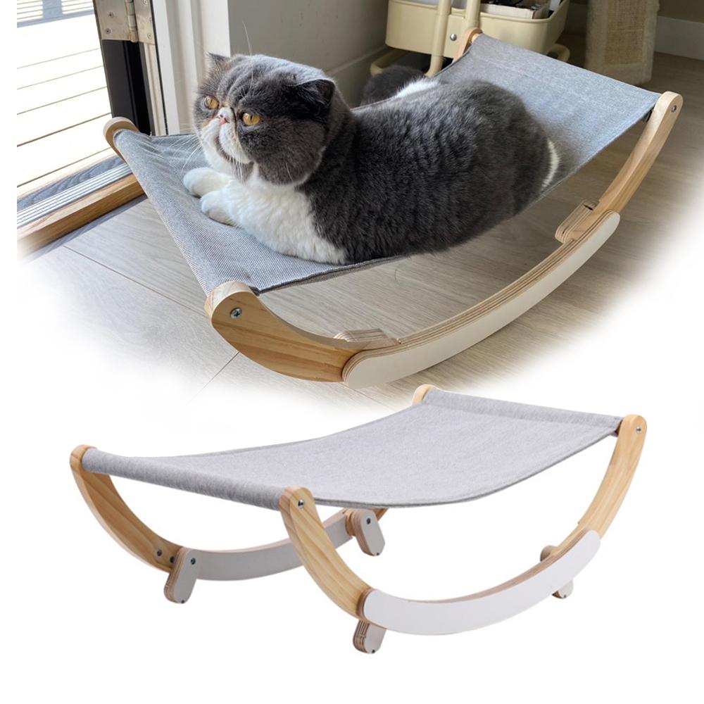 Pets Lounger Bed Wood Hammock Soft Sofa Window Warm Beds