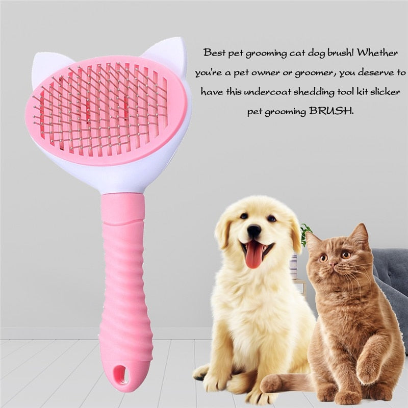 Pet Comb Cat Cleaning Supplies Self Cleaning Brush