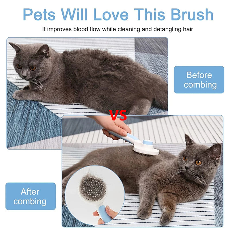 Pet Cat Brush Dog Comb Hair Removes Pet Hair Comb