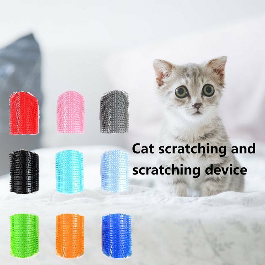 Pet Cat Corner Massage Self Groomer Comb Brush With Catnip