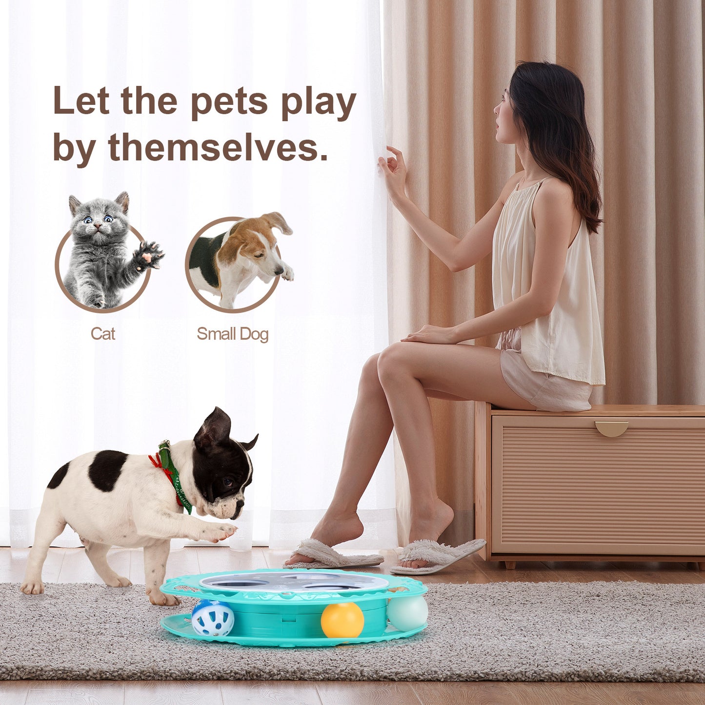 Creative Cat Self-healing Toy 360-degree Rotatable Home Interactive Toy