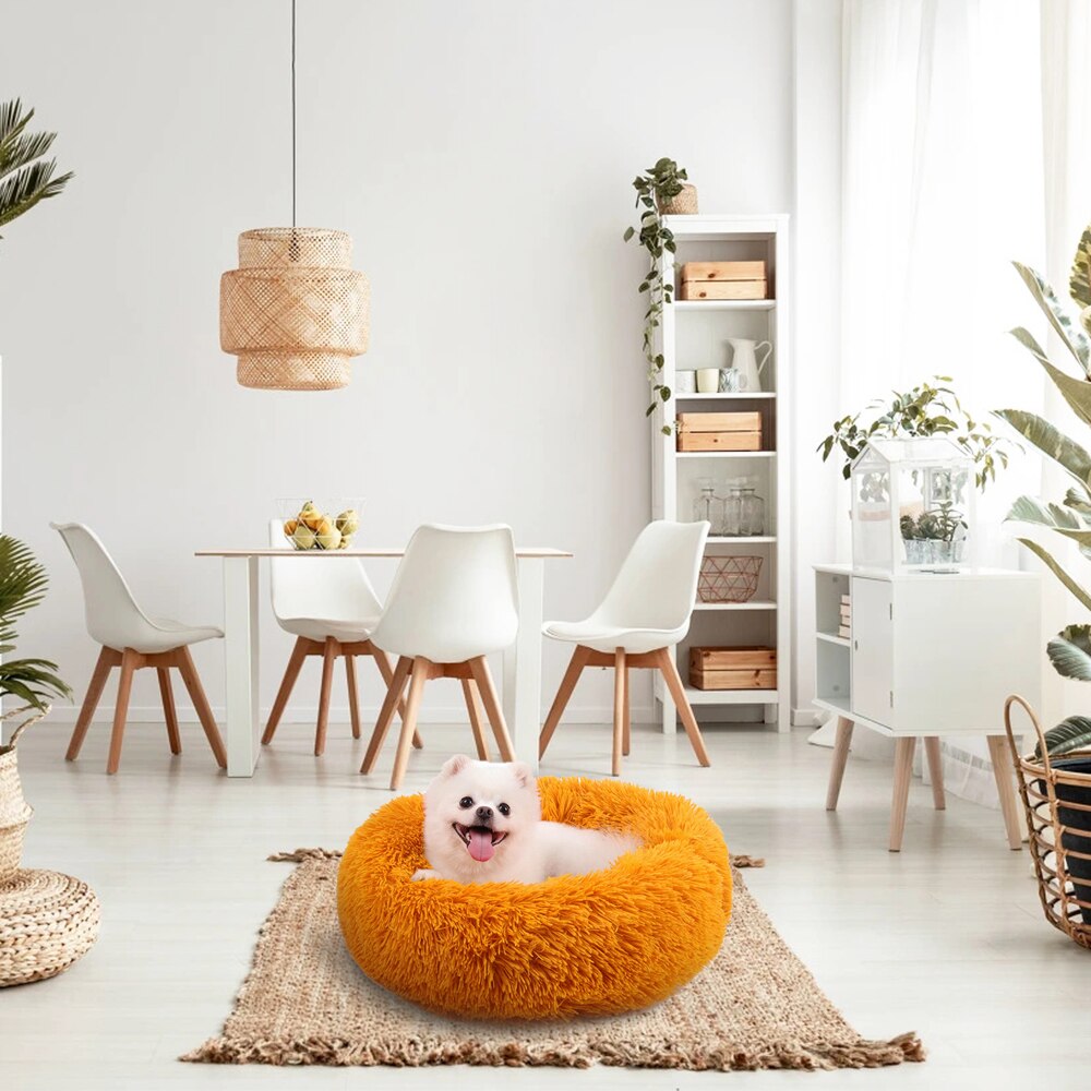 Pet Bed Kennel Round Winter Warm Dog House Sleeping Bag