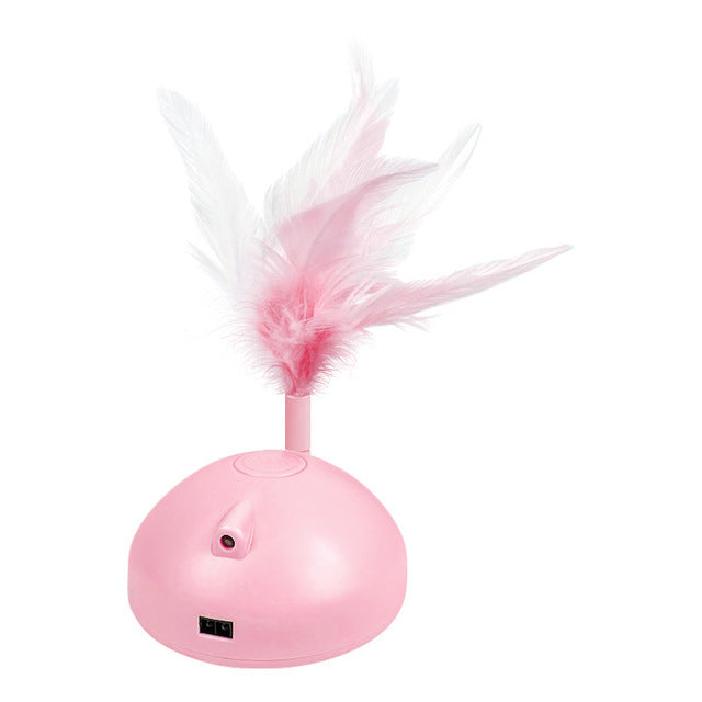Electronic Cat Feather Toy Smart Interactive Led Automatic Rotating 360° Ball Toys
