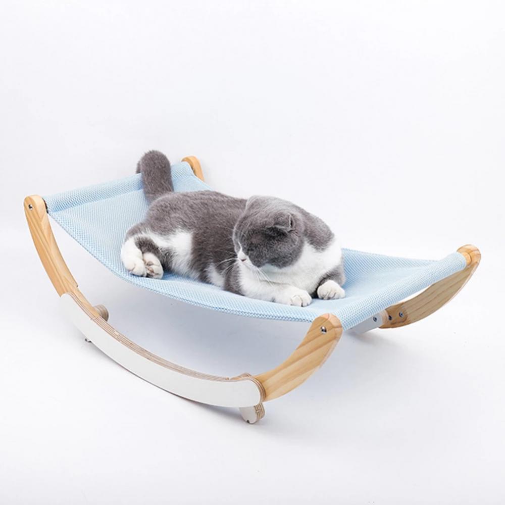 Pets Lounger Bed Wood Hammock Soft Sofa Window Warm Beds