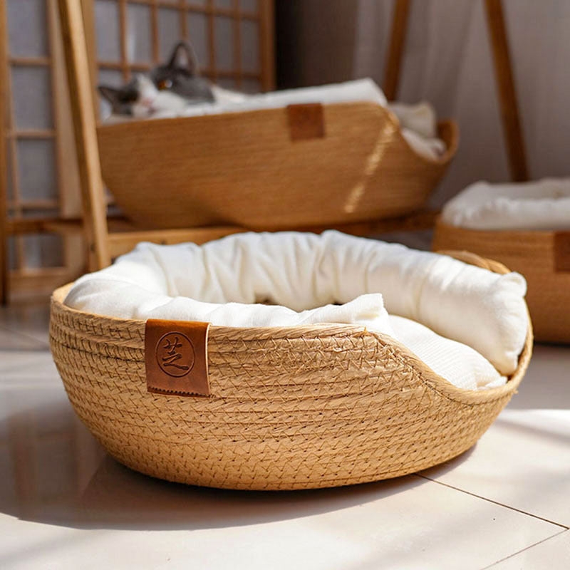 Pet Handmade Bamboo Weaving Nest Bed