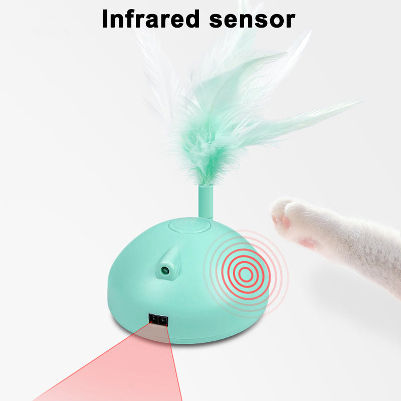 Electronic Cat Feather Toy Smart Interactive Led Automatic Rotating 360° Ball Toys