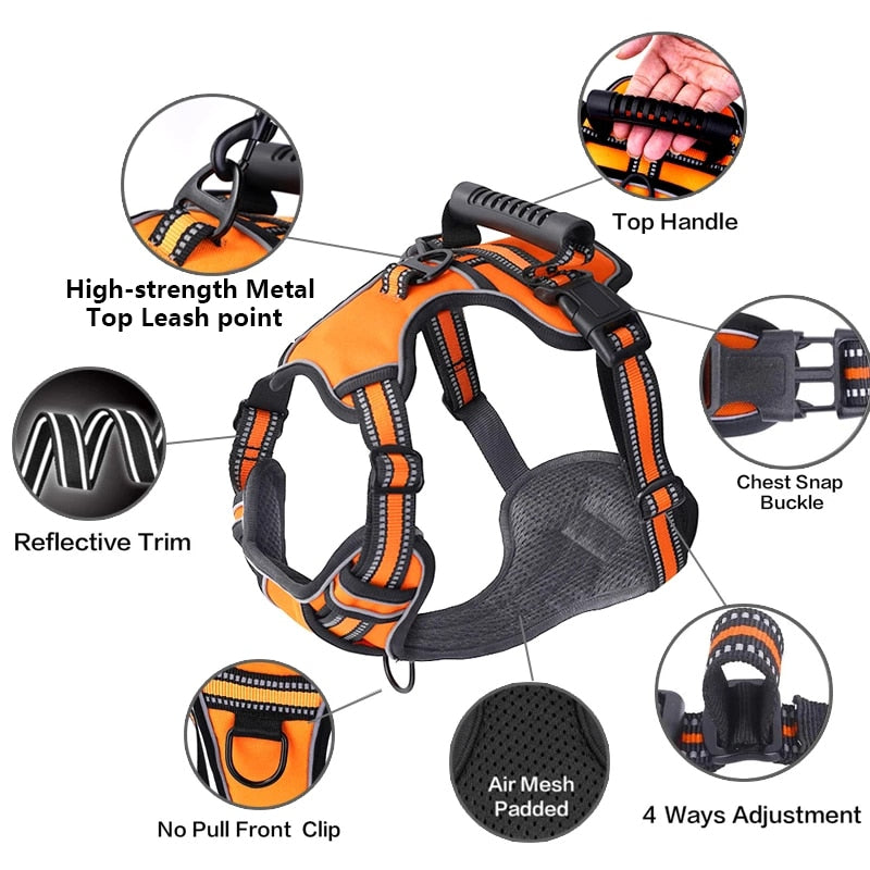 Dog Harness No Pull Breathable Reflective Pet Harness Vest