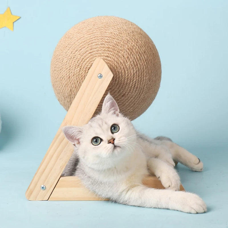 Pet Cat Scratching Ball Toy Kitten Furniture Sisal Rope Ball Grinding Paws Toys
