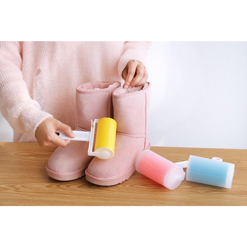 Pet Hair Sticky Roller Cleaning Portable Hair Remover Roller-Brush