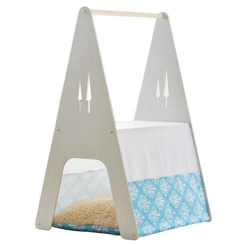 Double Stairs Wooden Pet Bed House Pet Tent Dog Cat Rabbit Fountains