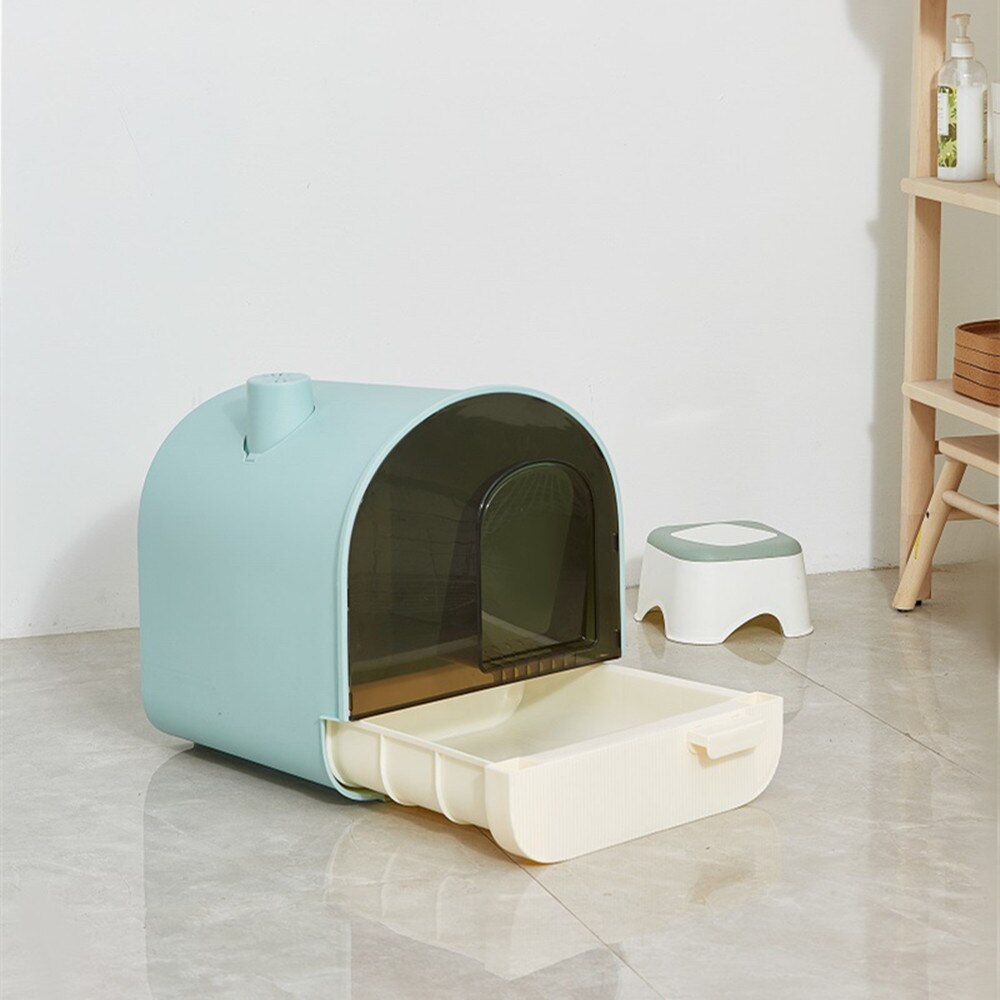 Fully Enclosed Cat Litter Box Odor Proof Cat Toilet Drawer