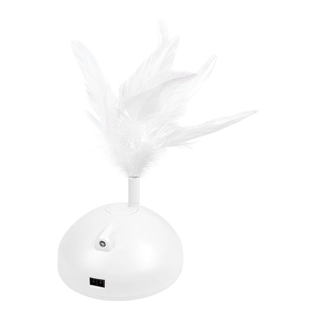 Electronic Cat Feather Toy Smart Interactive Led Automatic Rotating 360° Ball Toys