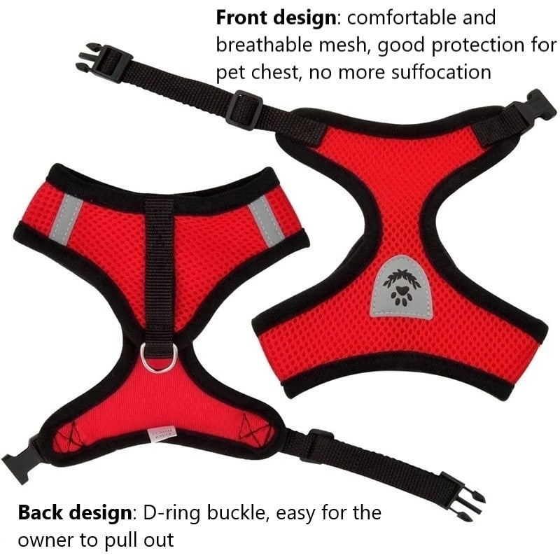 Dog Harness Cat Harness Dogs Leashs Training Soft Mesh Chest Strap
