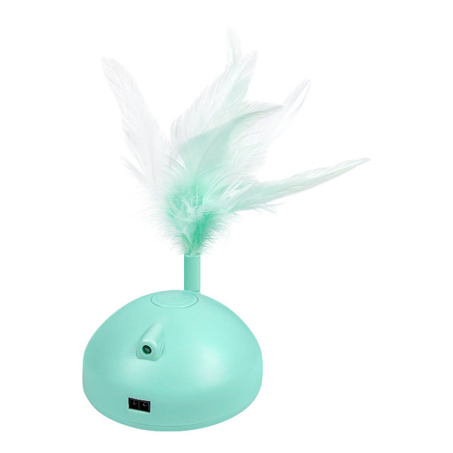Electronic Cat Feather Toy Smart Interactive Led Automatic Rotating 360° Ball Toys