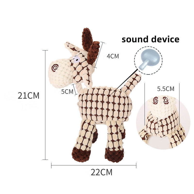 Pet Chewing Funny Animals Shaped Dog Bite Plush Corduroy Teething Toy