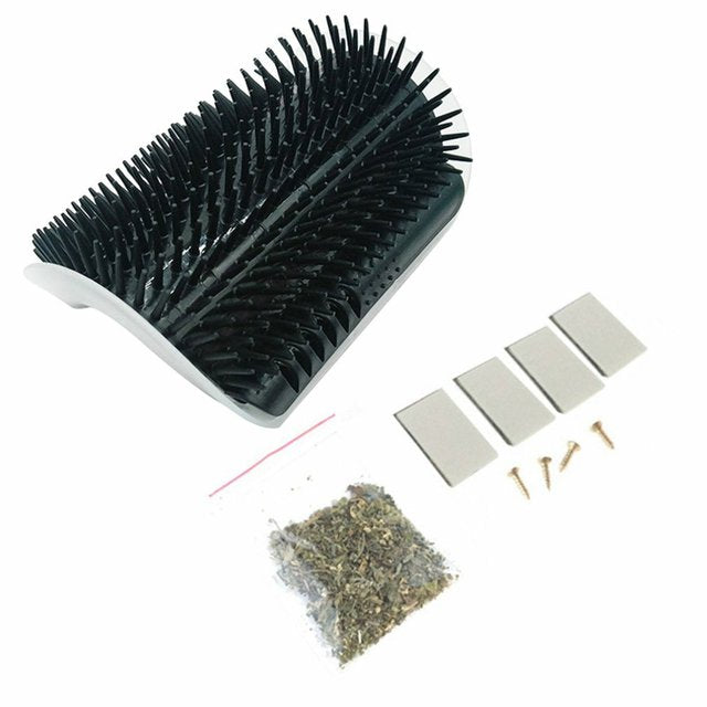 Pet Cat Corner Massage Self Groomer Comb Brush With Catnip