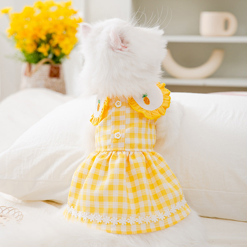 Cat Dress Summer Doll Embroidered Shirt Skirt