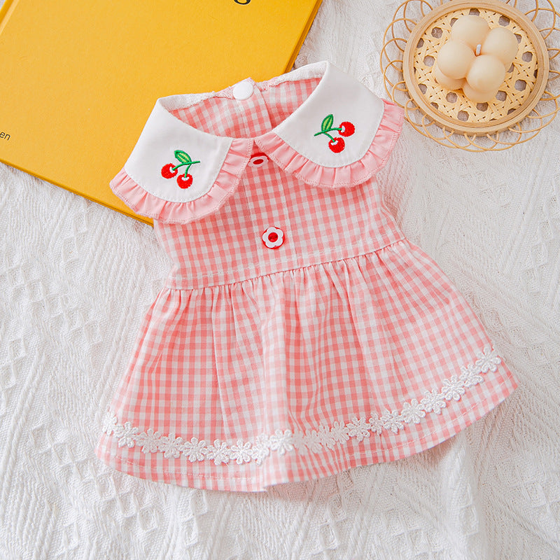 Cat Dress Summer Doll Embroidered Shirt Skirt