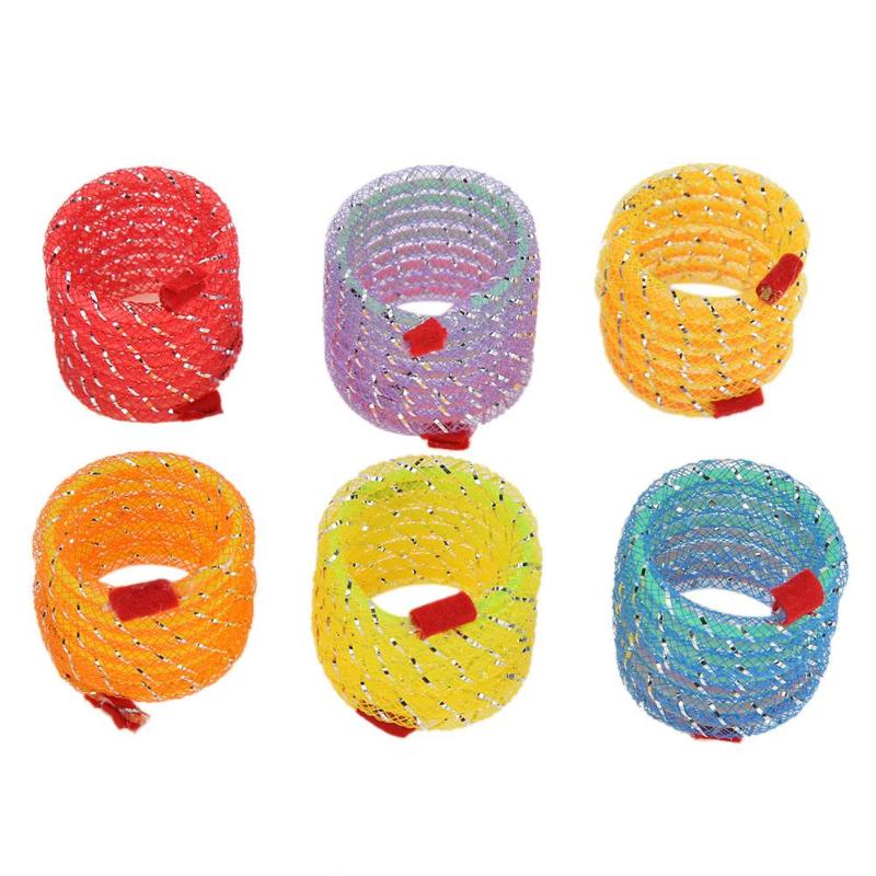Random Color Cat Spring Toys Creative Plastic Flexible Cat Coil Toy