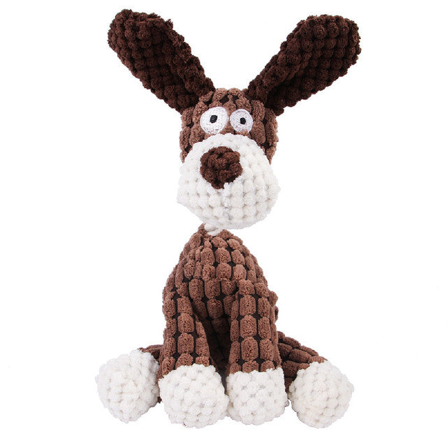 Pet Chewing Funny Animals Shaped Dog Bite Plush Corduroy Teething Toy