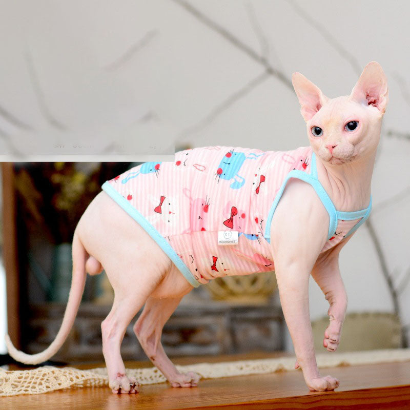 Pet Cat Clothes Summer Vest Print Shirt