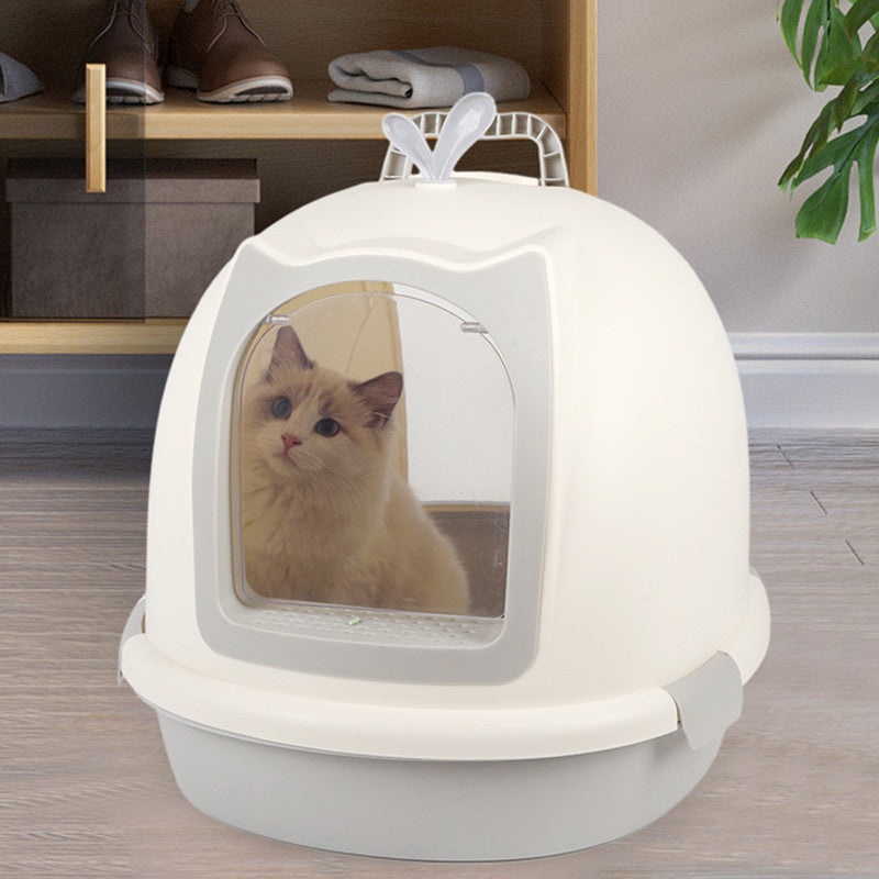 Round Fully Enclosed Pet Cat Litter Box