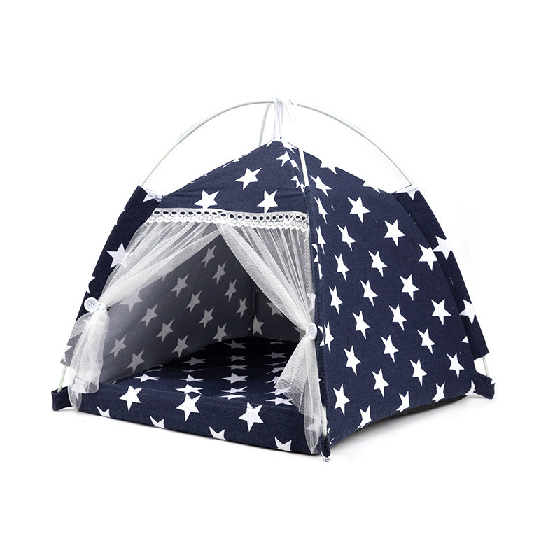 Folding Pet Dog Tent Bed Cave Cozy House