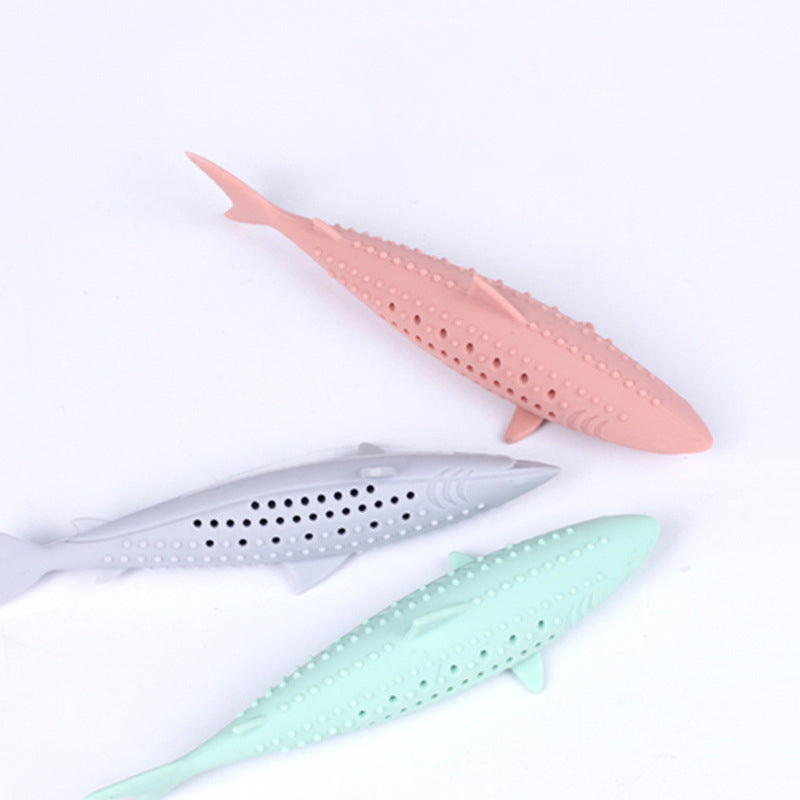 Catnip Silicone Cat Toy Mint Fish Pet Chew Molar Stick