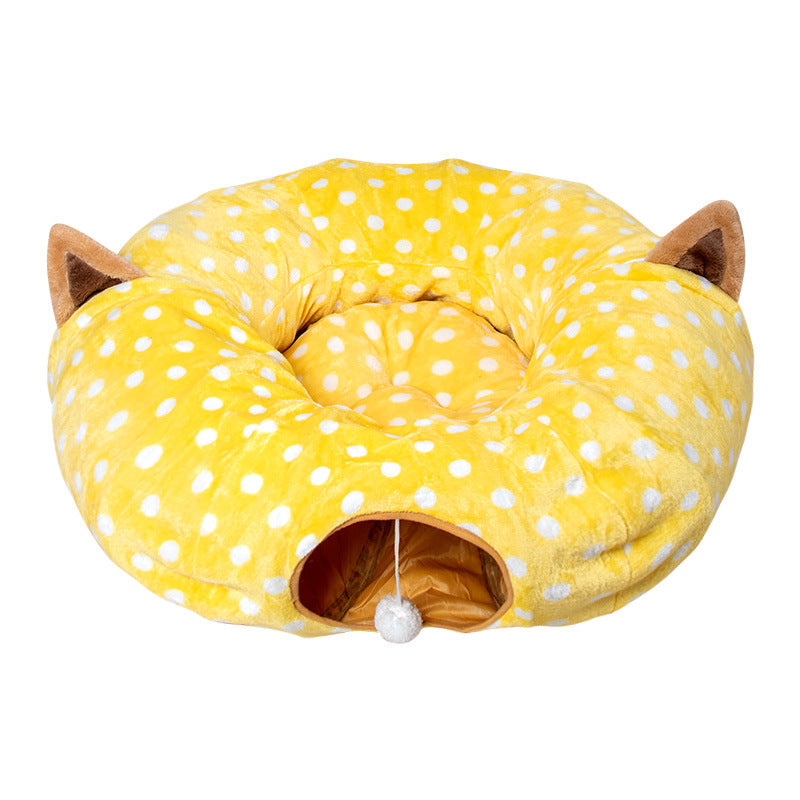 Cute Print Plush Cat Tunnels Pet Toys