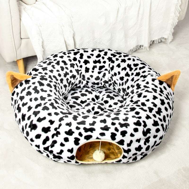 Cute Print Plush Cat Tunnels Pet Toys