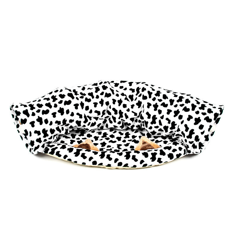 Cow Print Pet Cat Plush Tunnel Toy