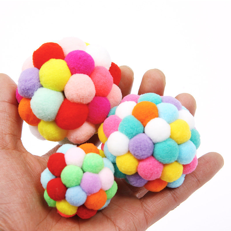 Pet Cat Colorful Plush Ball Toys