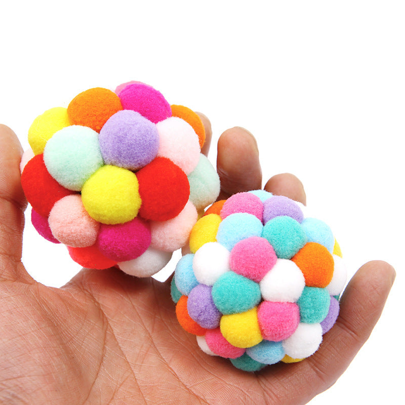 Pet Cat Colorful Plush Ball Toys
